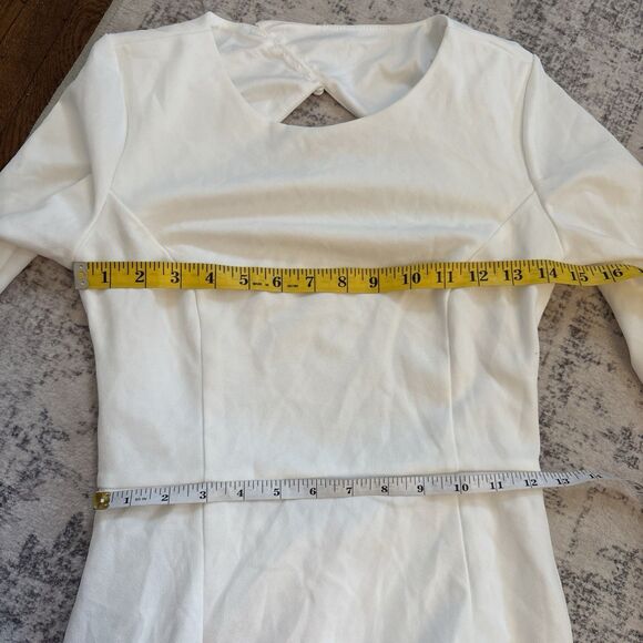Lulus Eloquent Endearment White Long Sleeve Backless Maxi Dress Size Medium NWT - Picture 5 of 9